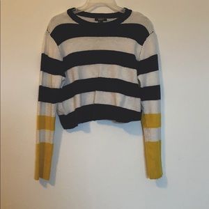 striped crop sweater